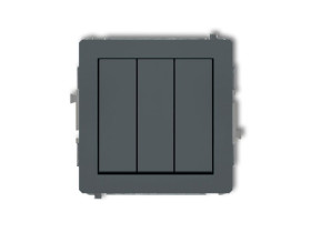 DECO Wyłącznik potrójny grafitowy mat 28DWP-7 KARLIK