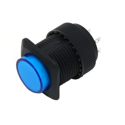 16mm Illuminated Pushbutton - Blue Momentary