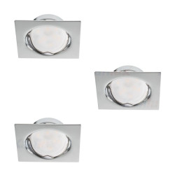 Zestaw 3x oprawa punktowa ze źródłem TRIBIS II L C GU10 IP20 kolor chrom + TOMIV2 4,9W 400LM 3000K 23844