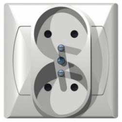 Akcent, gniazdko podwójne, z uziemieniem,