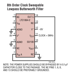 Low Noise, High Frequency, 8th Order Butterworth Lowpass Filter