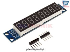 Wyświetlacz 7-segmentowy 8 cyfr sterowny SPI MAX7219