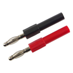 Adapter wtyku bananowego 2mm na 4mm czarny + czerwony