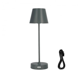 Lampka stołowa NELI 2,7W LED szara, z akumulatorem 2200mAh, IP54, barwa ciepła 200lm, 33cm, EDO777643 EDO