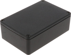 Aluminum die cast enclosure, (L x W x H) 116 x 77 x 38 mm, black (RAL 9005), IP65, 1590WB3BK