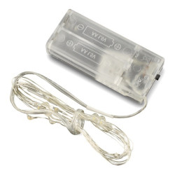 Lampki choinkowe LED na baterie - białe ciepłe - 20szt.