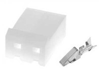 TNX02-G/5 Gniazdo (żeńskie) na kabel 2 piny (+ terminale żeńskie) raster: 5.08mm - opakowanie 5 sztuk