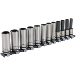 Sealey AK2744B Socket Set 12pc 3/8&quot;Sq Drive Deep Lock-On 6pt Metric Black Series