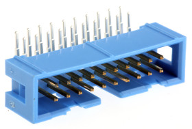 Listwa stykowa PCB 20-pinowe AMP-LATCH raster: 2.54 mm Kąt prosty 2-rzędowe TE Connectivity Otwór przelotowy250 V W