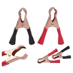 Zacisk szczękowy kleszczowy 80mm - 50A - średnie żabki - krokodylki - 2 szt - klemy