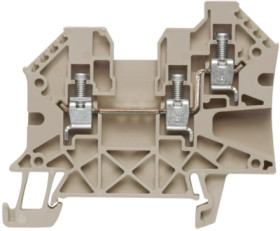 Through terminal block, screw connection, 0.5-4.0 mm², 2 pole, 32 A, 8 kV, dark beige, 1905140000