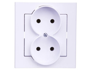 SONATA Gniazdo podwójne b/u białe GP-2R/00