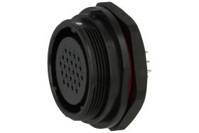 Gniazdo; SP2912/S24-1N; 24 tory; proste; lutowany; 0,75mm2; SP29; na panel; 30mm; skręcane; nylon66; czarny; IP68; 5A; 400V; Wei