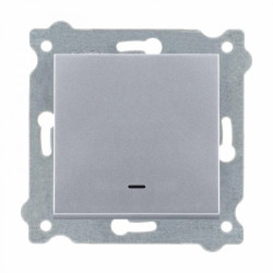 Łącznik pojedynczy z podświetleniem Srebrny 201/10E EXEN