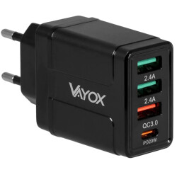 Ładowarka - zasilacz 5V/3A 9V/2A 12V/1,5A PD3.0/32W sieciowy 3xUSB+USB-C Vayox VA0006 / BX8769