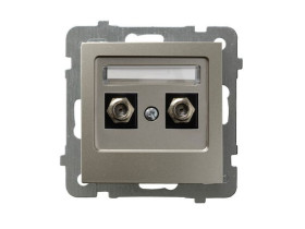 AS Gniazdo antenowe typu "F" podwójne satyna light GPA-2GF/m/45 OSPEL