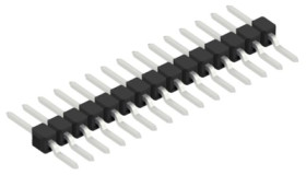 Pin header, 15 pole, pitch 2.54 mm, straight, black, 10050313
