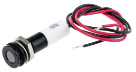 Lampka kontrolna do montażu panelowego 220V ac, biała 8mm LED Wyprowadzenia RS PRO