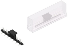 Pin header, 15 pole, pitch 2 mm, angled, black, 10063296