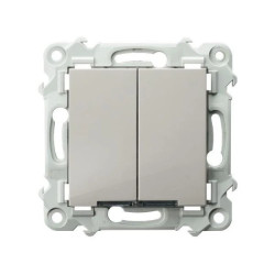 SZAFIR Łącznik schodowy + jednobiegunowy z podświetleniem białym kaszmirowy beż ŁP-9ZS/m/83