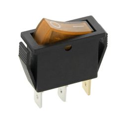 Przełącznik klawisz MK111 12V żółty duży wąski podświetlany