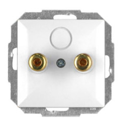 PERŁA Gniazdo głośnikowe pojedyncze satyna metalik PT-2PG ABEX