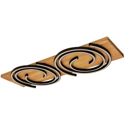 ECO-Light 9180-PL2 WO Rifia LED Ceiling Light 25W Wood Black