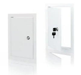 Drzwiczki rewizyjne metalowe białe 200X400 z zamkiem DMZ20X40