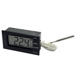 Termometr LCD z Alarmem, czarny -50 do +300, panelowy