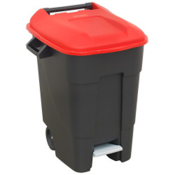 Sealey BM100PR Refuse/Wheelie Bin with Foot Pedal 100L - Red
