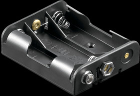 Holder for 3 Mignon batteries (AA), push-button