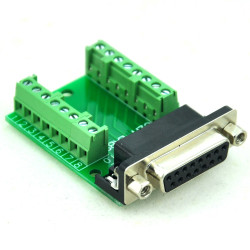 CZH-LABS Slim Right Angle DSUB DB15 Female Header Breakout Board Module, D-SUB.