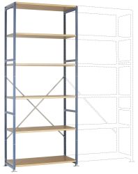 Manuflex RP1306.5021 Moduł podstawowy regału 80 kg (S x W x G) 970 x 2500 x 400 mm stal malowany proszkowo niebieski pod