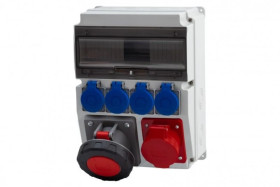 Rozdzielnica CAJA 12M - gniazda 32A 5p, 63A 5p, 4x230V /12 modułów/