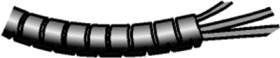 Cable bundle hose, bundle-Ø 5 mm, PTFE, black, GTB-30-BLACK
