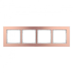 DECO Ramka uniwersalna poczwórna - aluminium szczotkowane (ramka: kolor miedziany spód: biały) 9-0-DRA-4