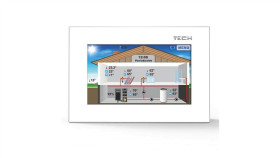 Tech St-281 C - Regulator Pokojowy Z Komunikacją Rs Szklany Kolor Biały