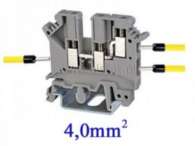 Złączka śrubowa szara PC4-TW; 4mm2 styk x 3