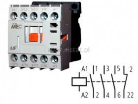 Stycznik cewka: 230V ( 3+ 1xNC ) 12A 5,5kW