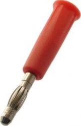 1010-RT Wtyk izolowany 4mm, lamelkowy, przyłącze lutowane, 32A, czerwony, ELECTRO-PJP, 1010RT, 1010-I-R