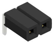Socket header, 2 pole, pitch 2.54 mm, angled, 10128925