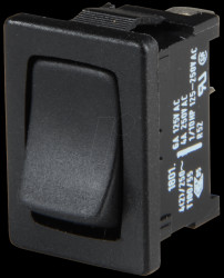 01801.1202-01 Rocker push button, 1-pin, NO contact, black