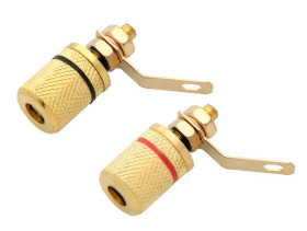 GNIAZDO BANANOWE MONTAŻOWE ZŁOTE DUŻE (KOMPLET CZERWONE + CZARNE) (GN2137)