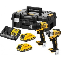 ZESTAW WKRĘTARKA DCD708 + ZAKRĘTAKRA DCF809 18V 2*2.0AH DEWALT
