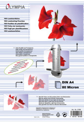 9166 Laminating films, DIN A4, 80 mic, pack of 100