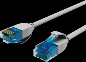 BS08-22050 Patch cable, Cat. 6 U/UTP, slim, grey, 5.0 m