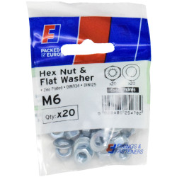 ForgeFix FPKNW6 Nut &amp; Washer M6 ForgePack 20