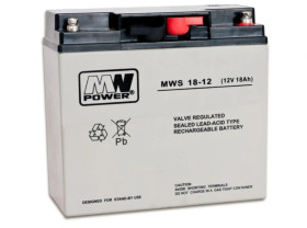 Akumulator VRLA AGM 12V 18Ah (żywotność 3-5lat) MWS 18-12