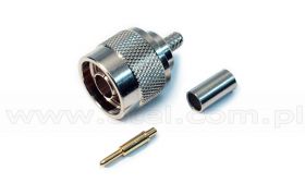 Złącze męskie N zaciskane na przewód (RG58)