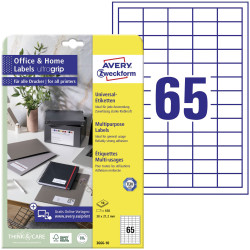 Avery-Zweckform 3666-10 All-purpose labels White Paper 38x21.2mm Pack of 650